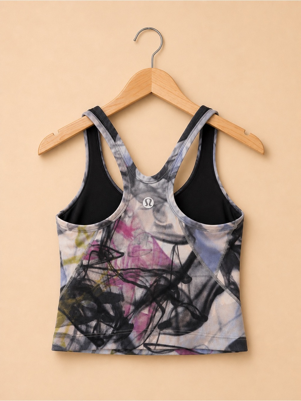 lululemon athletica Abstract Multi-Color Racerback Crop Tank